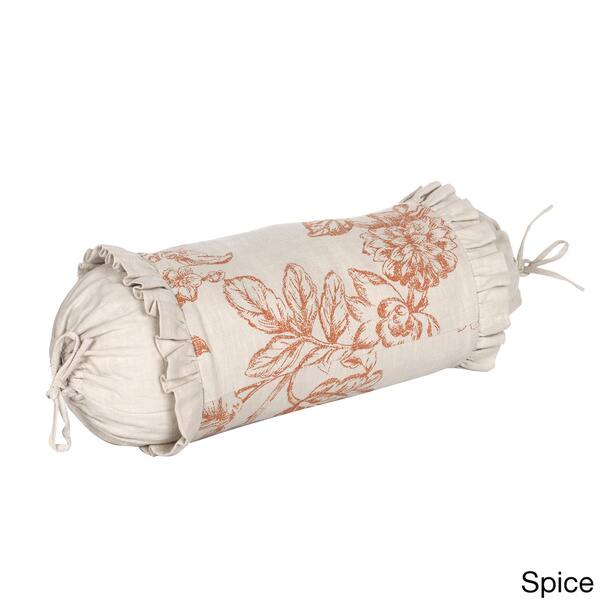 Shop Paisley Cotton French Country Embroidered 17 X 7 Inch Bolster