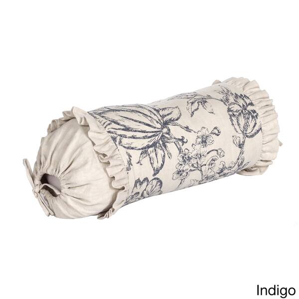 Shop Paisley Cotton French Country Embroidered 17 X 7 Inch Bolster