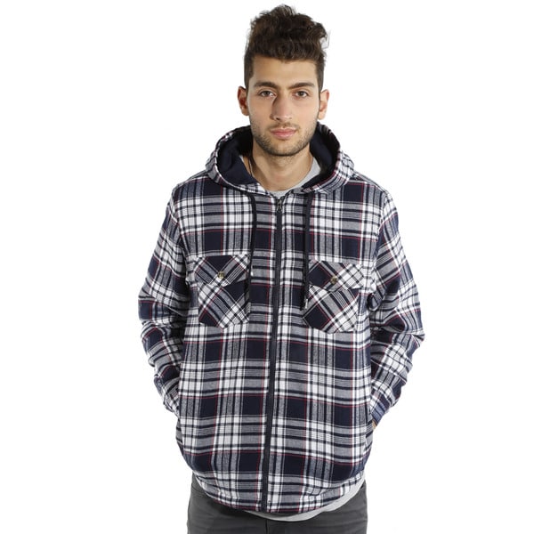 men's plaid hooded jacket