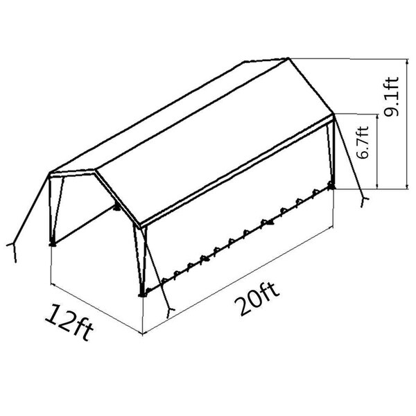Car Canopy Shelter With Removable Side Panels Beige Abba Patio 12