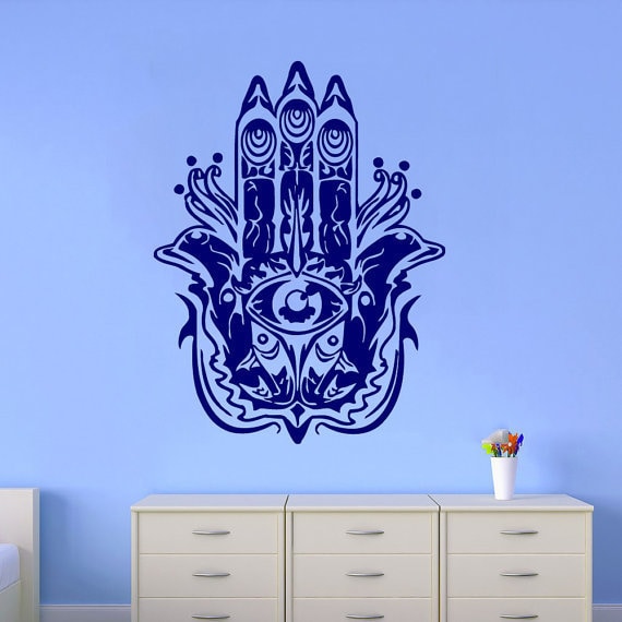 Fatima Hand Wall Decal Indian Pattern Fish Hamsa Decals Mandala Fatima Hand Wall Decal Indian Pattern Fish Hamsa Decals Mandala Decor Interior Design Sticker