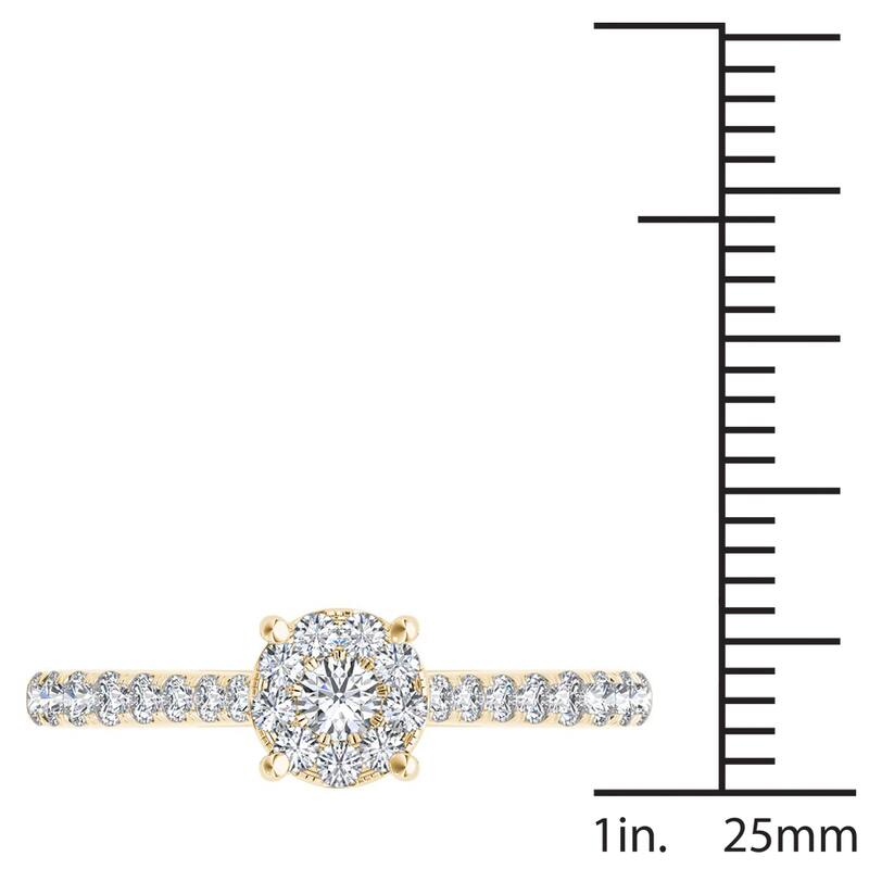 De Couer 10k Yellow Gold 1/2ct TDW Diamond Cluster Ring