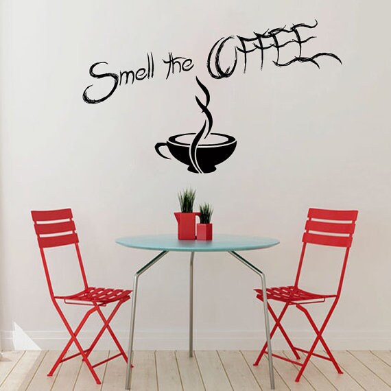 Hot Fresh Coffee Motto Quote Shop Cafe Kitchen Decal Wall Art Sticker Picture 