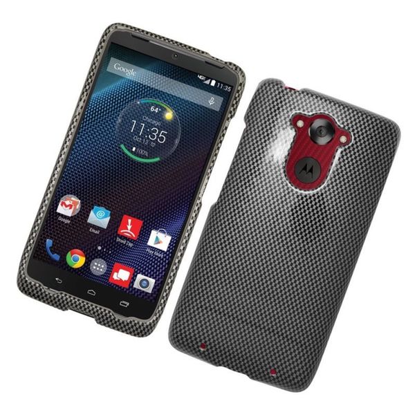Shop Insten Black/ Grey Carbon Fiber Hard Snap-on Rubberized Matte Case Cover For Motorola Droid