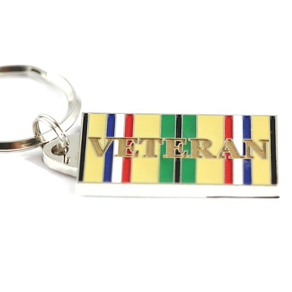 Desert Storm Veteran Multicolored Stainless Steel Keyring
