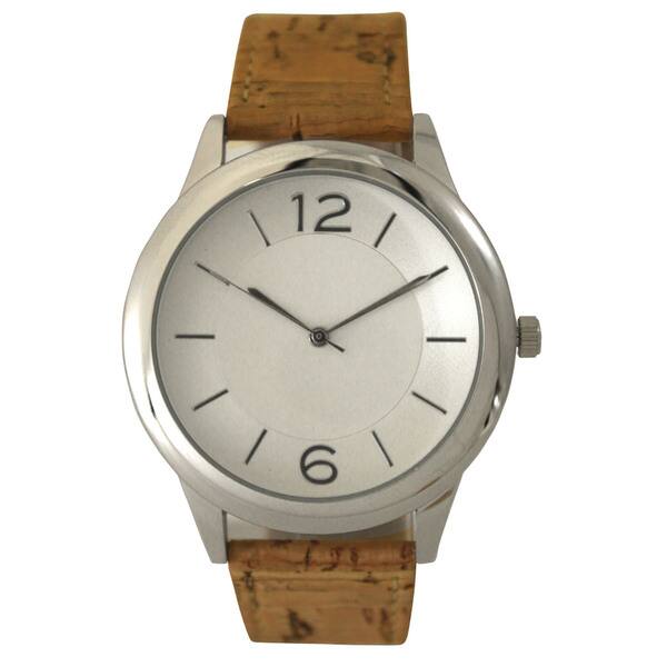 Olivia Pratt Women S Rustic Cork Leather Strap Watch One Size Overstock 14324573