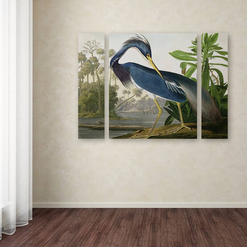 John James Audubon 'Louisiana Heron' Multi Panel Art Set