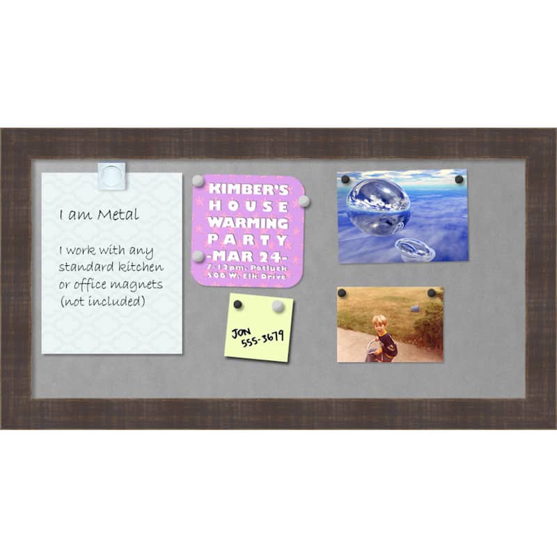 Amanti Art Whiskey Brown Rustic Framed Magnetic Board