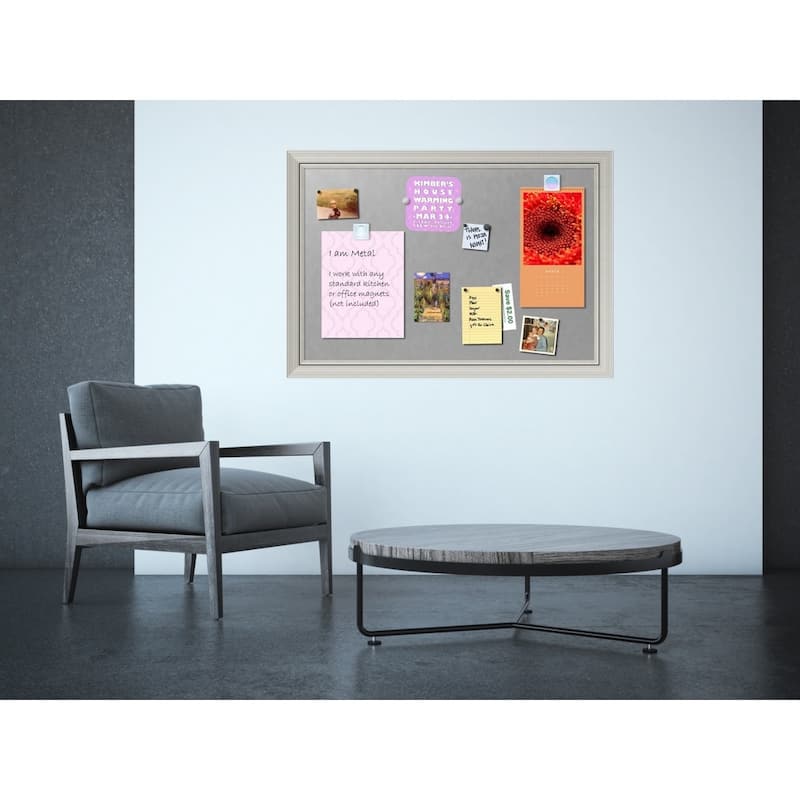Framed Magnetic Board, Romano Silver