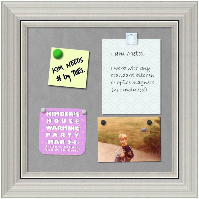 Framed Magnetic Board, Romano Silver