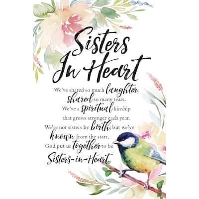 Woodland Grace Series 'Sisters In Heart' Wood 6-inch x 9-inch Plaque with Easel