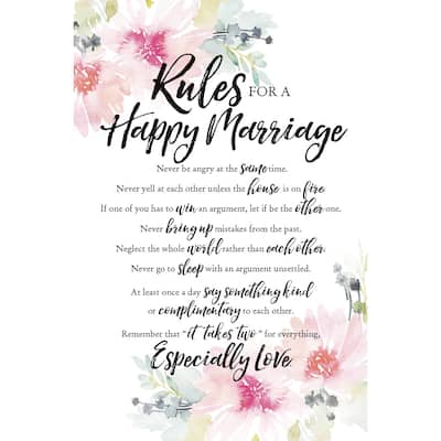 Woodland Grace Series Rules For A Happy Marriage Wood Plaque