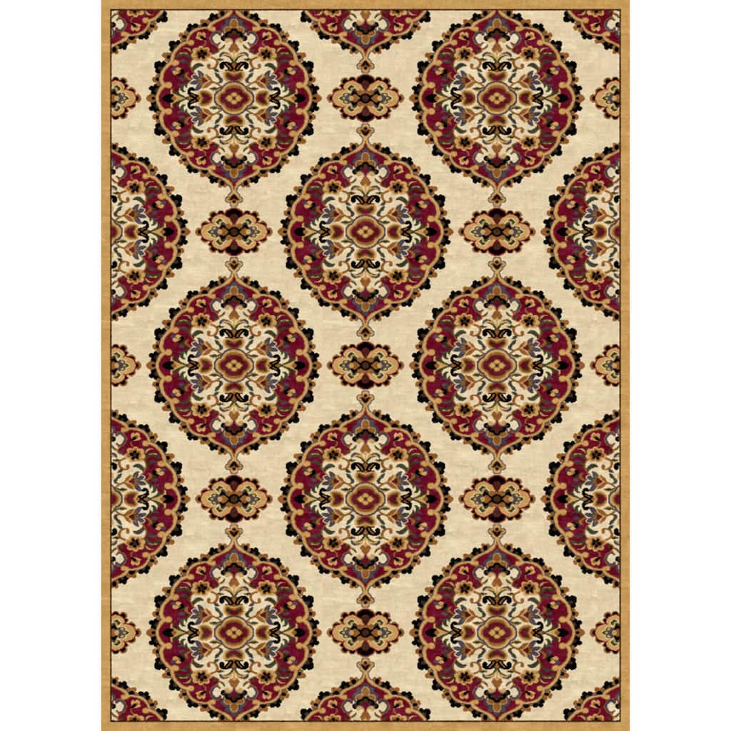 Ethnic Collection Beige-burgundy Turkish Area Rug (2'6 x 7'2)