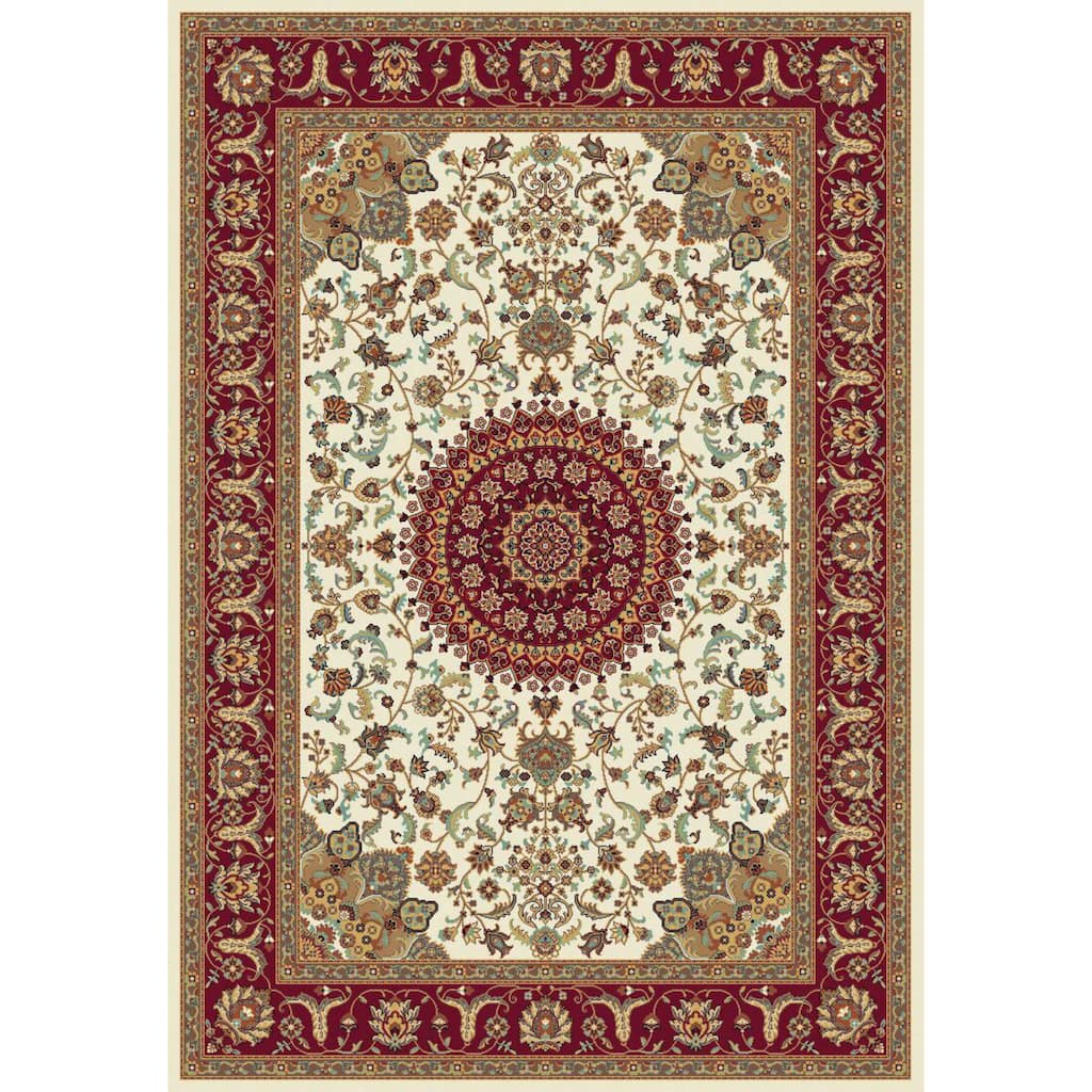 Istanbul Collection Cream/Gold/Red Polypropylene Turkish Area Rug
