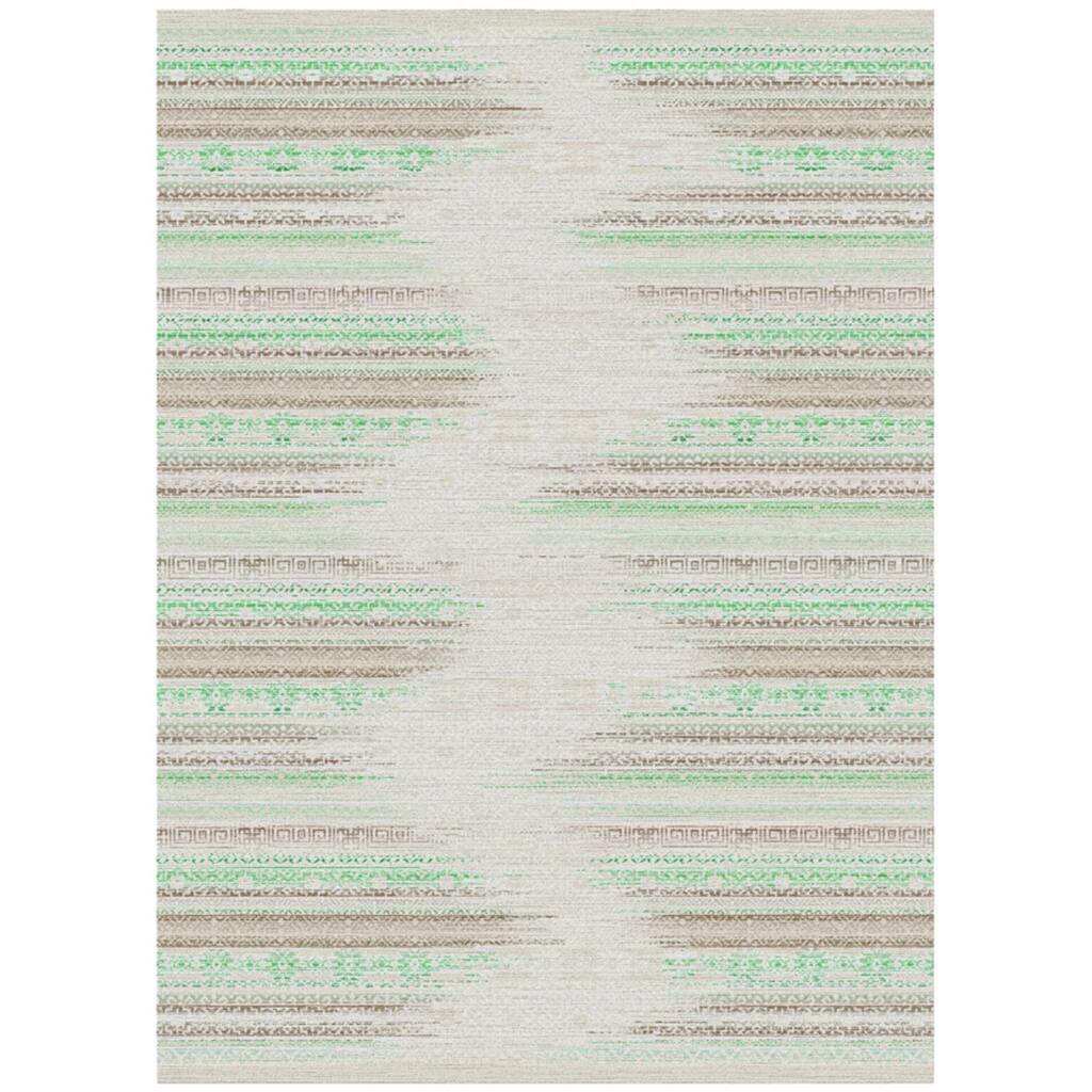 Melody Collection Taupe/Sage Polypropylene Turkish Area Rug