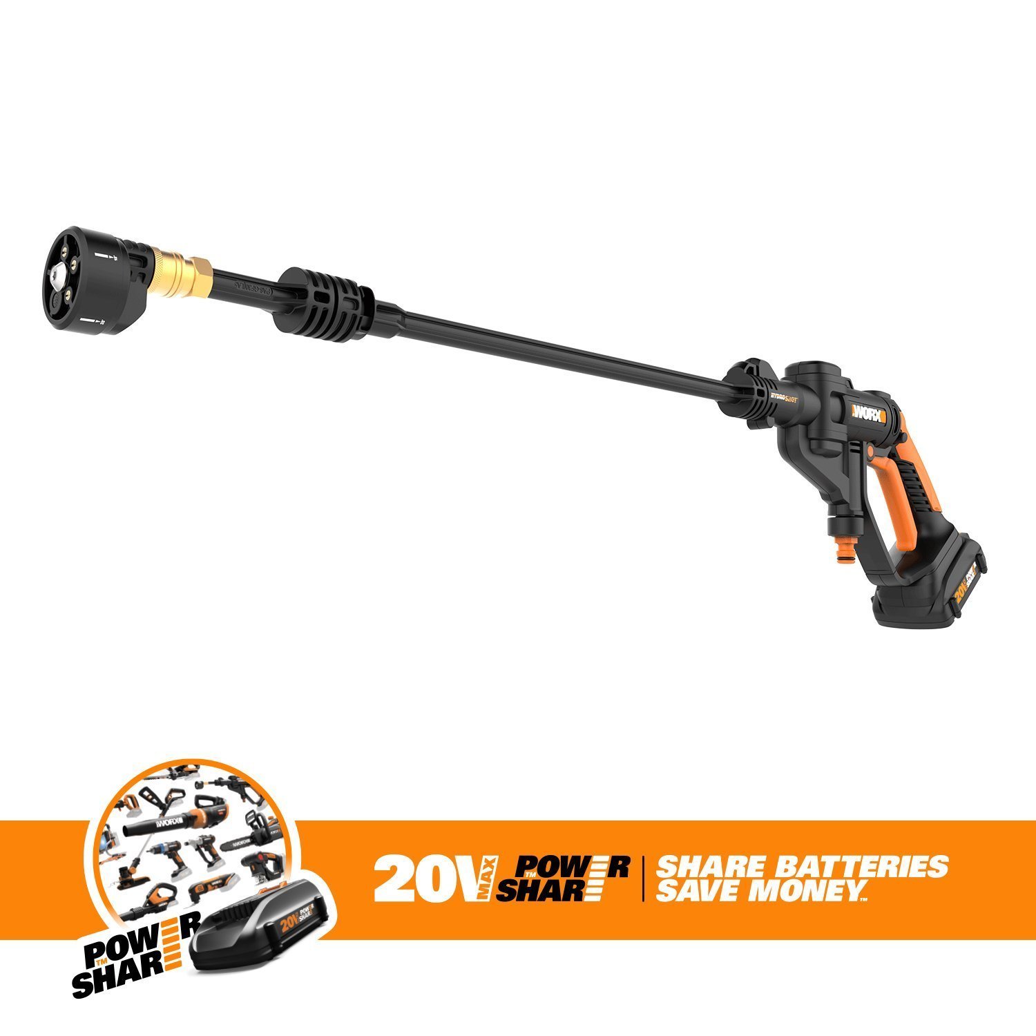 Worx Hydroshot 320 psi Battery 0.5 gpm Portable Power Cleaner