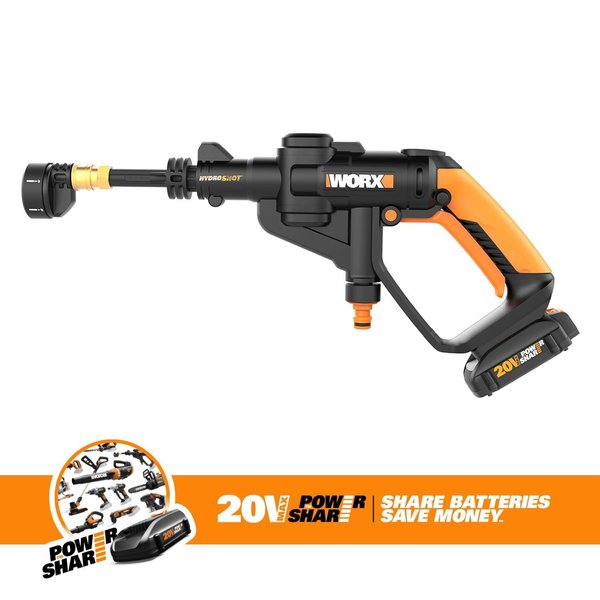 Worx Hydroshot 320 psi Battery 0.5 gpm Portable Power Cleaner