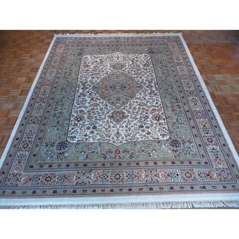 Multicolored Wool Tabriz Oriental Rug - 9'4 x 11'10