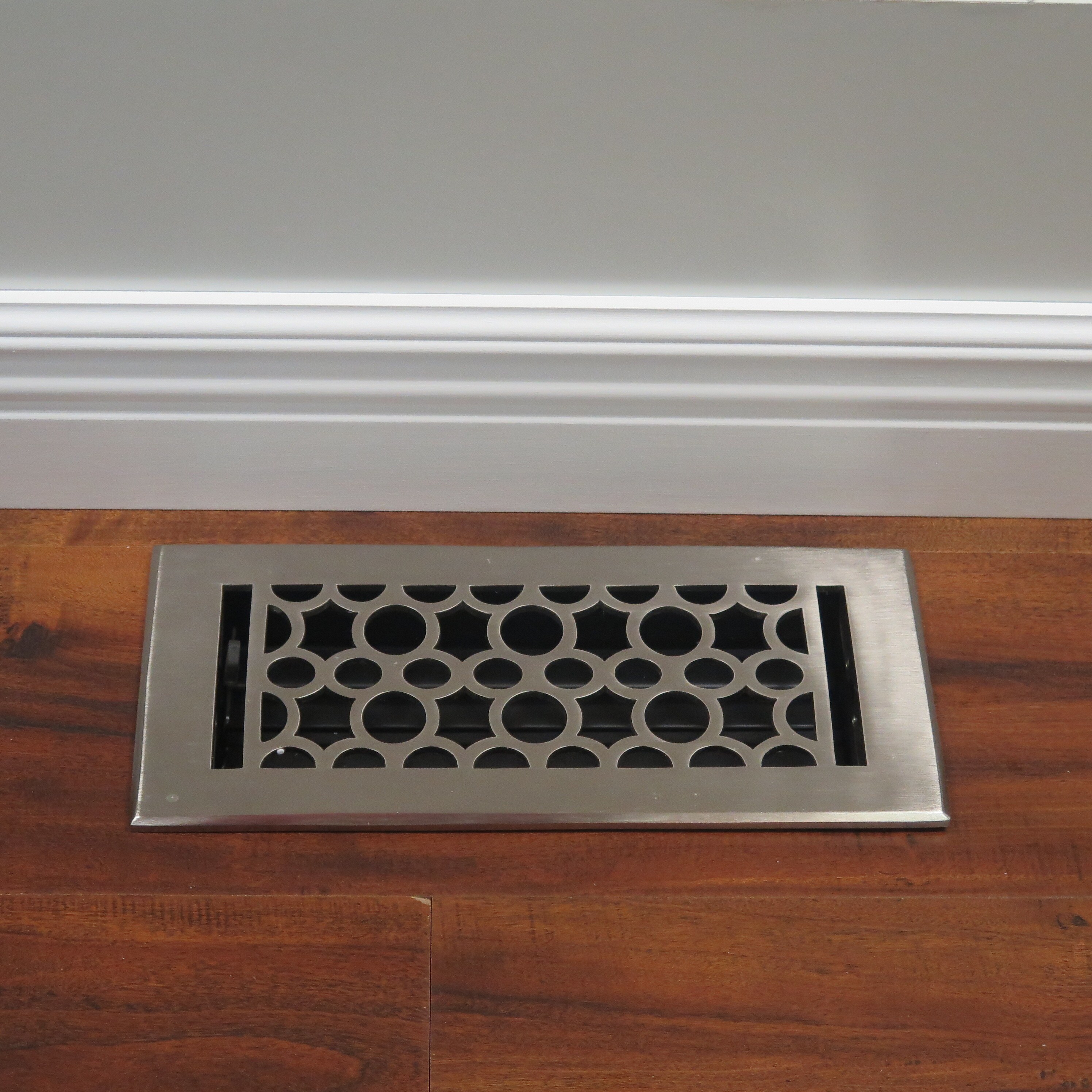 Unikwities 4x10 Solid Br Floor Register In Satin Nickel Finish