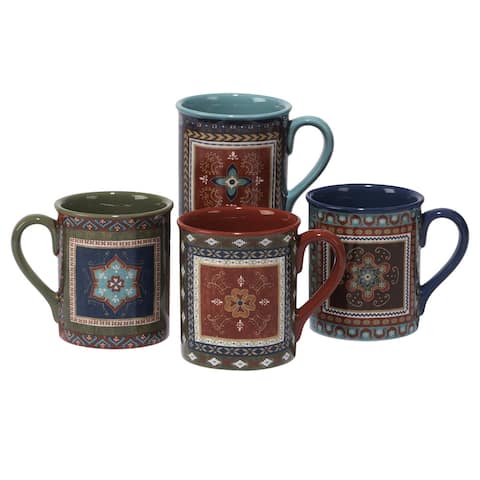 Certified International Monterrey 16-ounce Assorted Design Mugs (Pack of 4)