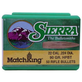 Sierra Bullets 22 Caliber (.224) 90 Gr HPBT/50