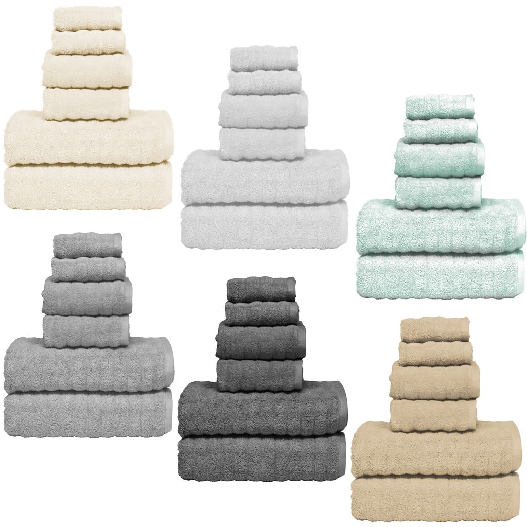 Home Dynamix Micro Lush Woven Wave 6 Piece Cotton Towel Set