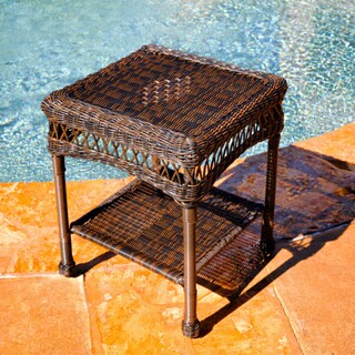 Portside Dark Roast Outdoor Wicker Side Table