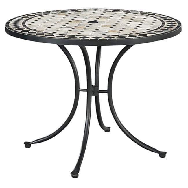 Marble Top Round Outdoor Dining Table by Home Styles