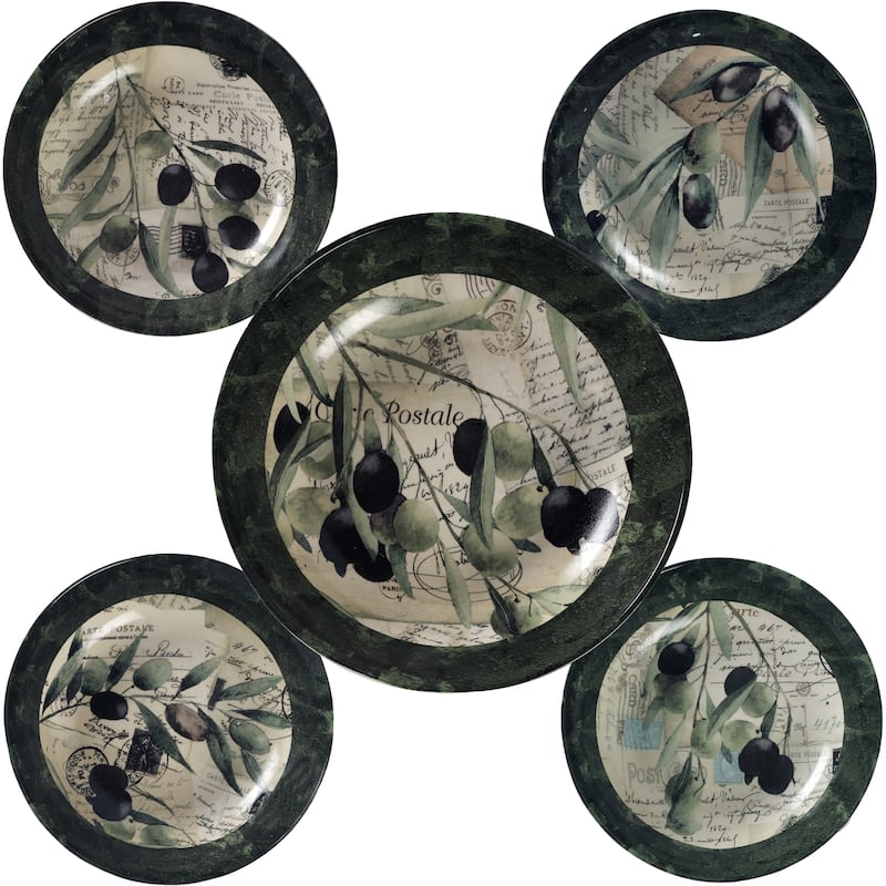 Certified International Olivia Ceramic Hand-painted Pasta Bowls (Set of 5)