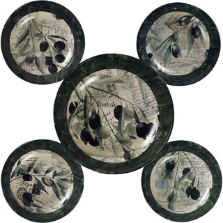 Certified International Olivia Ceramic Hand-painted Pasta Bowls (Set of 5)