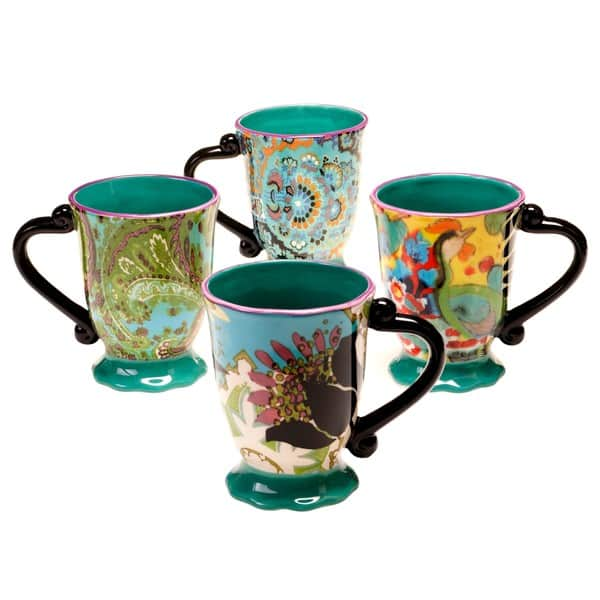 Botanique Collection Espresso Mugs, Set of 4 - Multicolor