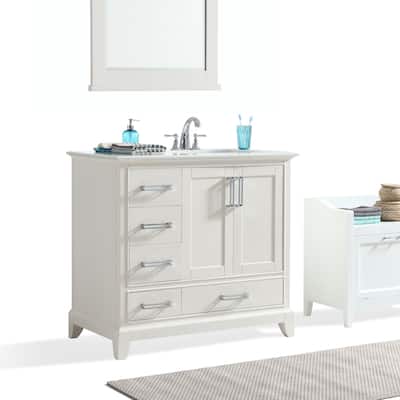 Atwood 36 inch Right Offset Bath Vanity in Soft White