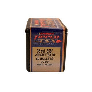 Barnes Bullets Triple-Shock X 35 Caliber, 200 Grain,Tipped Spitzer Boat Tail, Per 50