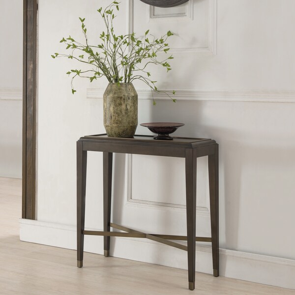 Shop Contemporary Brown finish Entraway Console Table Free Shipping