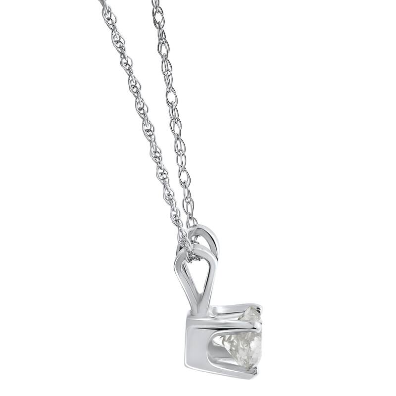14K White Gold 3/4 ct TDW Diamond Studs & Solitaire Pendant Set