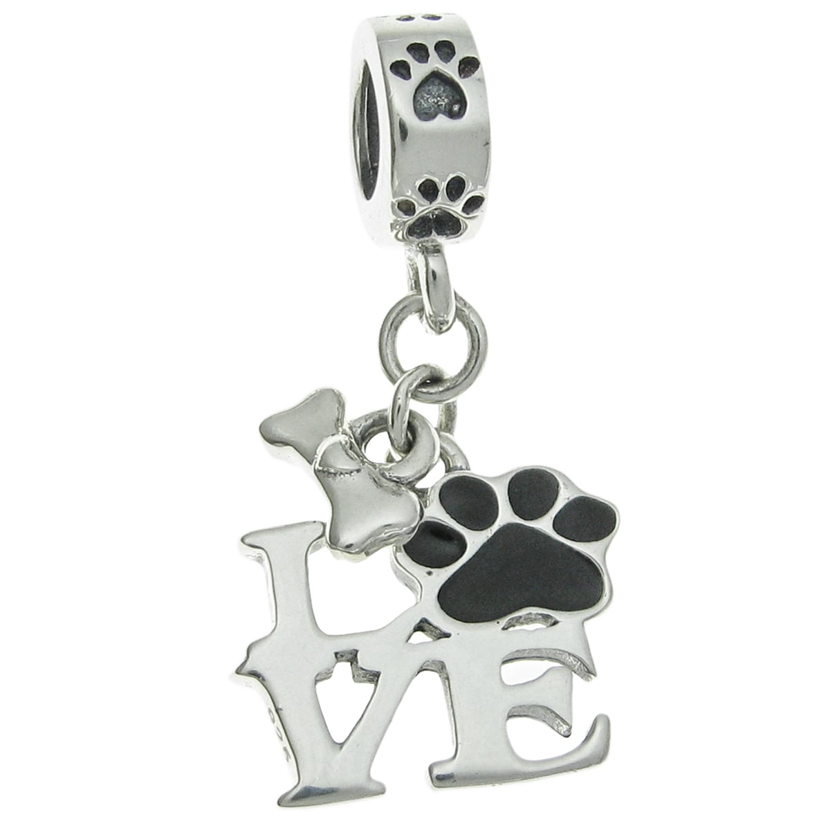 /'Love DOG/' Bone Bead Charm Fits European Bracelets /& Necklace