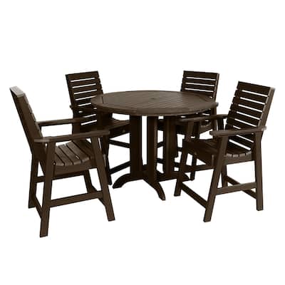 Weatherly 5-piece Outdoor Dining Set - 48" Round Table, Counter-height