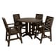 preview thumbnail 45 of 49, Weatherly 5-piece Outdoor Dining Set - 48" Round Table, Counter-height Weathered Acorn