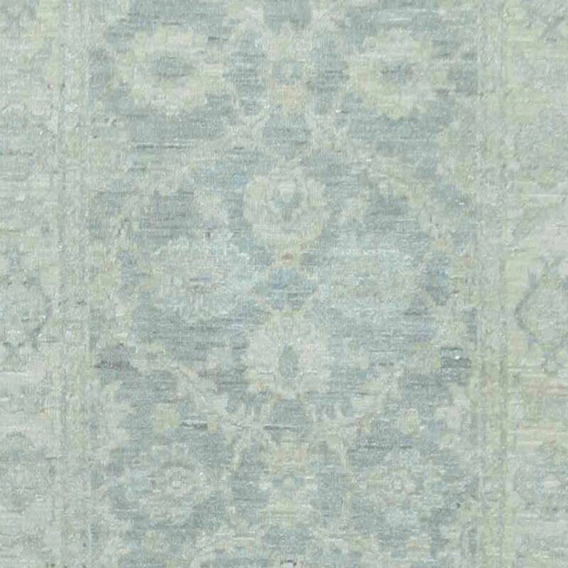 Handmade Vegetable Dye Whitewash Oushak Wool Runner (Afghanistan) - 2'7 x 8'3