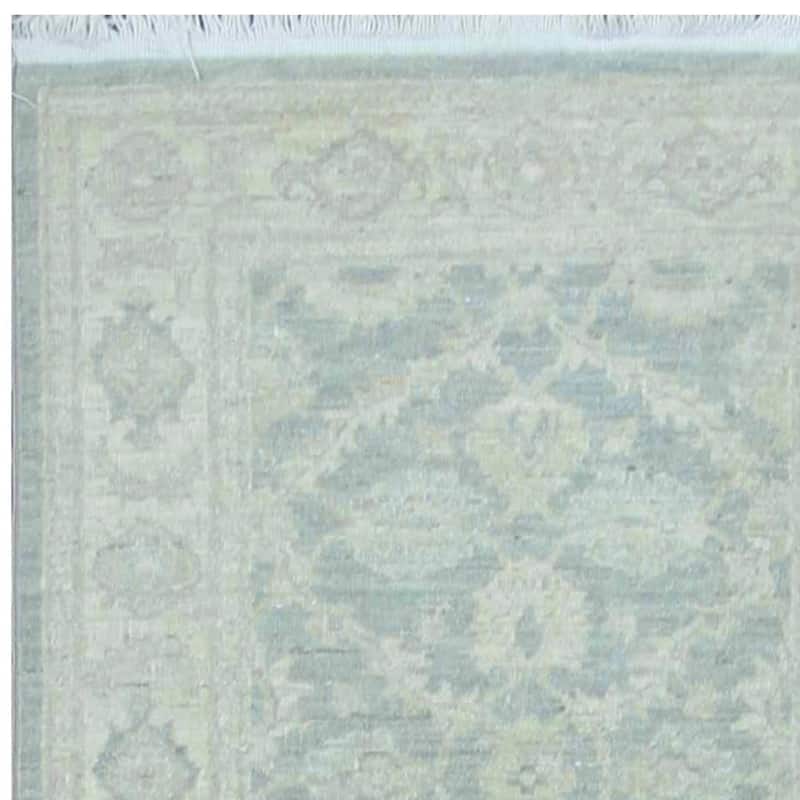 Handmade Vegetable Dye Whitewash Oushak Wool Runner (Afghanistan) - 2'7 x 8'3