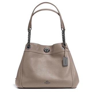 coach edie turnlock navy