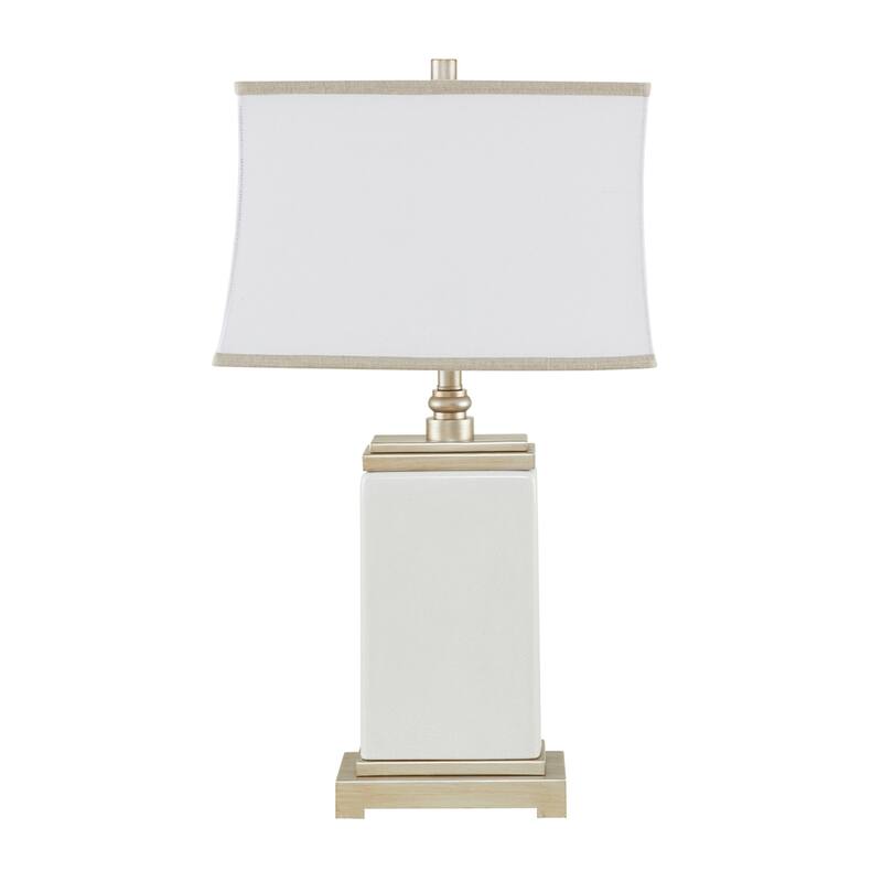 Madison Park Signature Colette Ivory Rectangular Ceramic Table Lamp