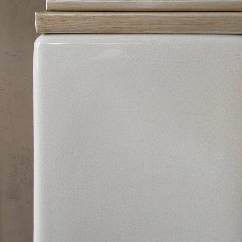 Madison Park Signature Colette Ivory Rectangular Ceramic Table Lamp