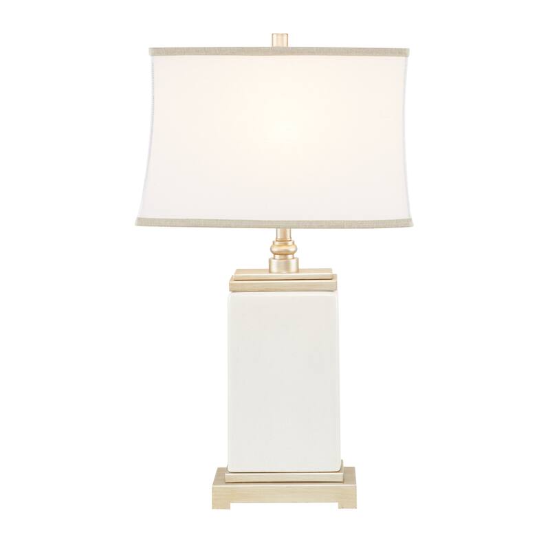Madison Park Signature Colette Ivory Rectangular Ceramic Table Lamp