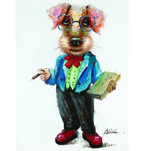 Professor Dog Original Hand Painted Wall Art