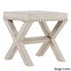 Parton Linen Fabric X-Base Nailhead 17 Inch Ottoman Bench by iNSPIRE Q Bold - Thumbnail 7