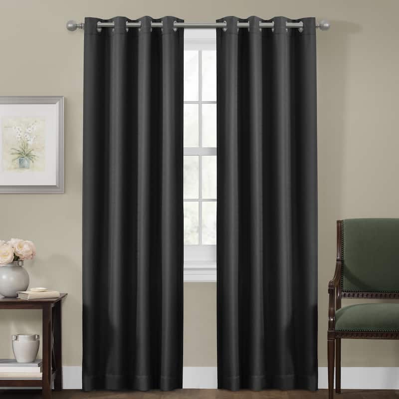 Maytex Smart Curtains Sheridan Blackout 84-inch Window Panel - Black