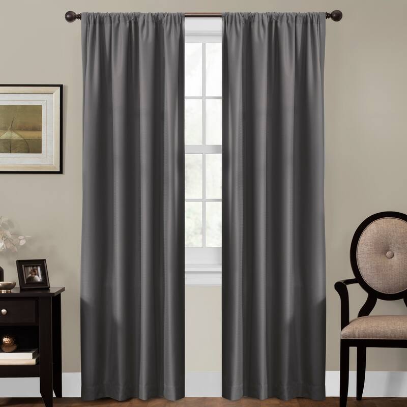Maytex Smart Curtains Julius 100 Percent Blackout Window Curtain - Grey