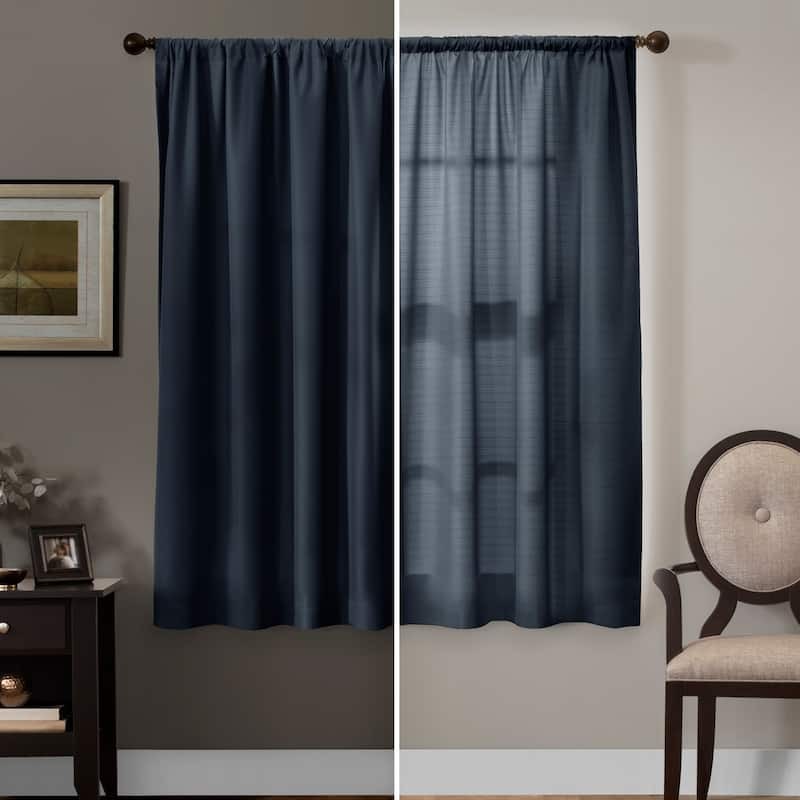 Maytex Smart Curtains Julius 100 Percent Blackout Window Curtain Panel