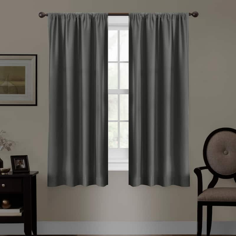 Maytex Smart Curtains Julius 100 Percent Blackout Window Curtain Panel - Grey